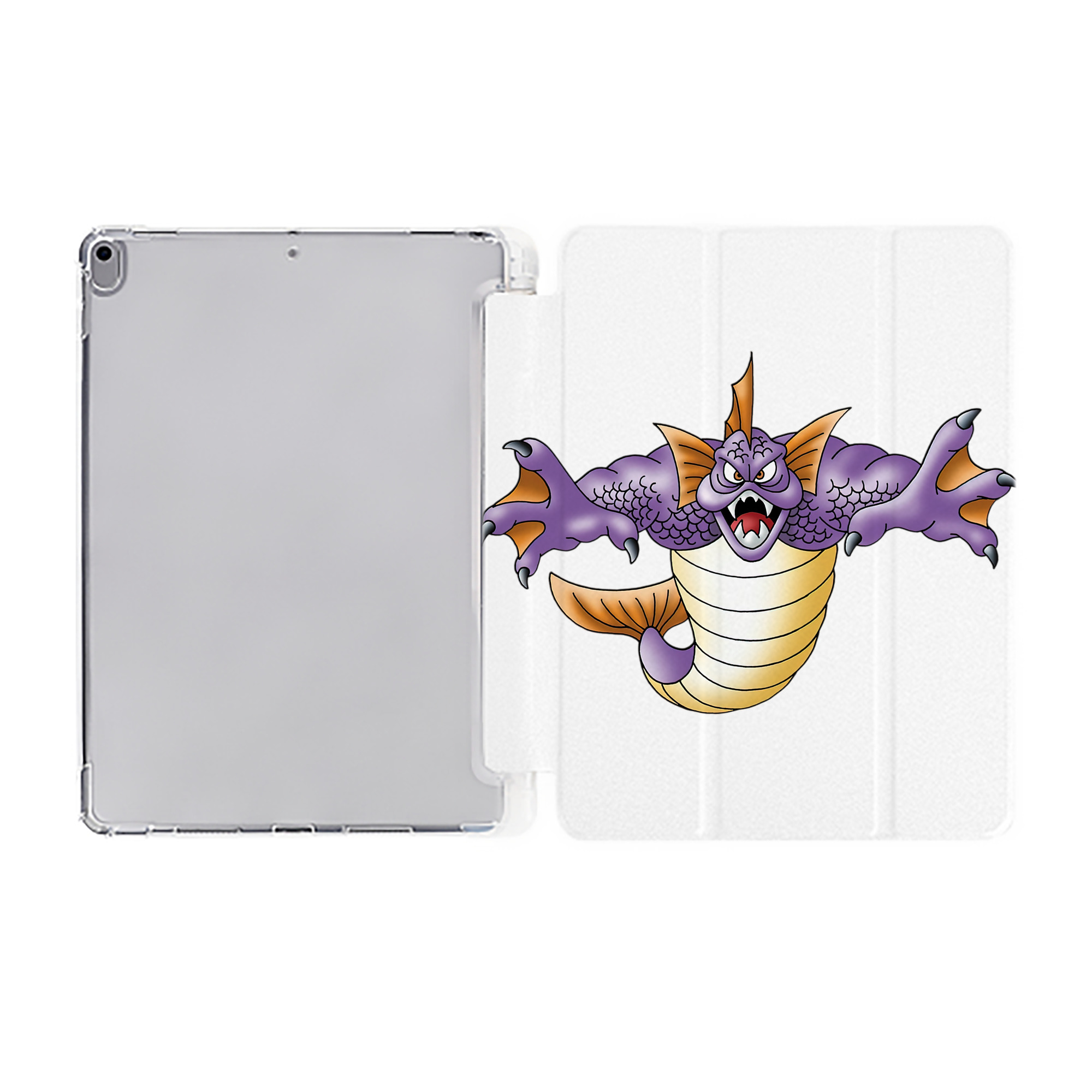 （画像用） ドラゴンクエスト Doragon Kuesuto Dragon Quest IPad ケース ペン収納付き 三つ折りスタンド PUレザー×シリコン 対応機種9.5/10.5/10.9インチ